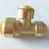 Green valves high quality Quick Connector Lead Free Brass Push Fit Equal Tee bite type brass fittings