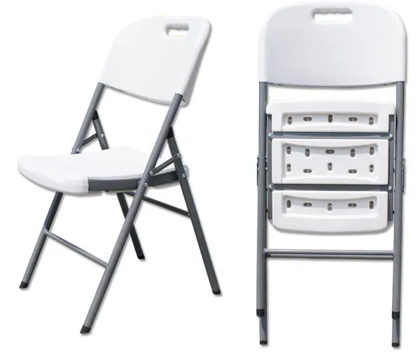 plastic and metal folding chairs