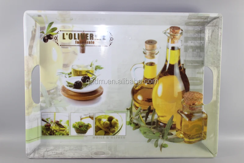 20"Melamine Tray With Handle , Homeware Tray