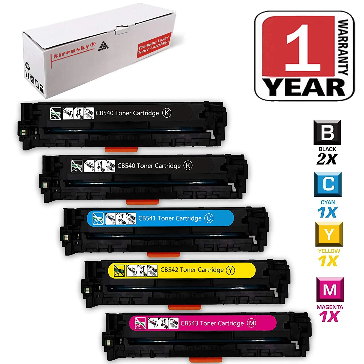 1x Black Toner Cartridge For HP CB540A 128A Laserjet CM1312nfi CM1312mfp Printer
