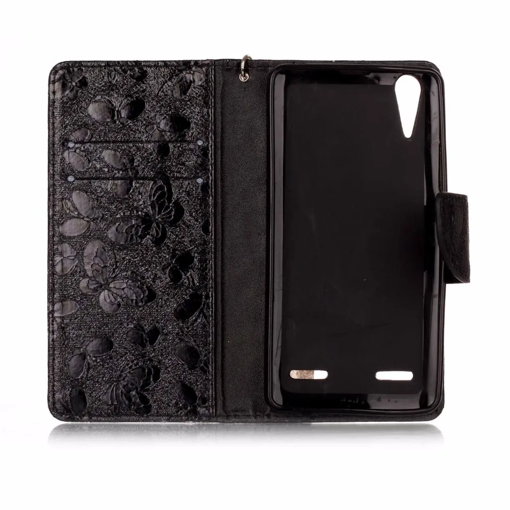 Book Wallet Stand colorful butterfly case for Lenovo A6000 leather flip phone case for Lenovo A6000
