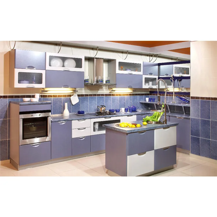 Flat Package Furniture Lacquer Finish Door Stainless Steel Kitchen