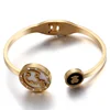 Bulk Cheap Ladies Shell And Crystal Personalised Stainless Steel Cuff Bangle In Gold