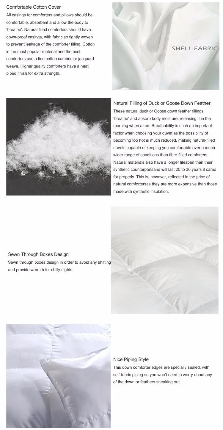 Almohada de plumón de pato de calidad al por mayor del proveedor de China