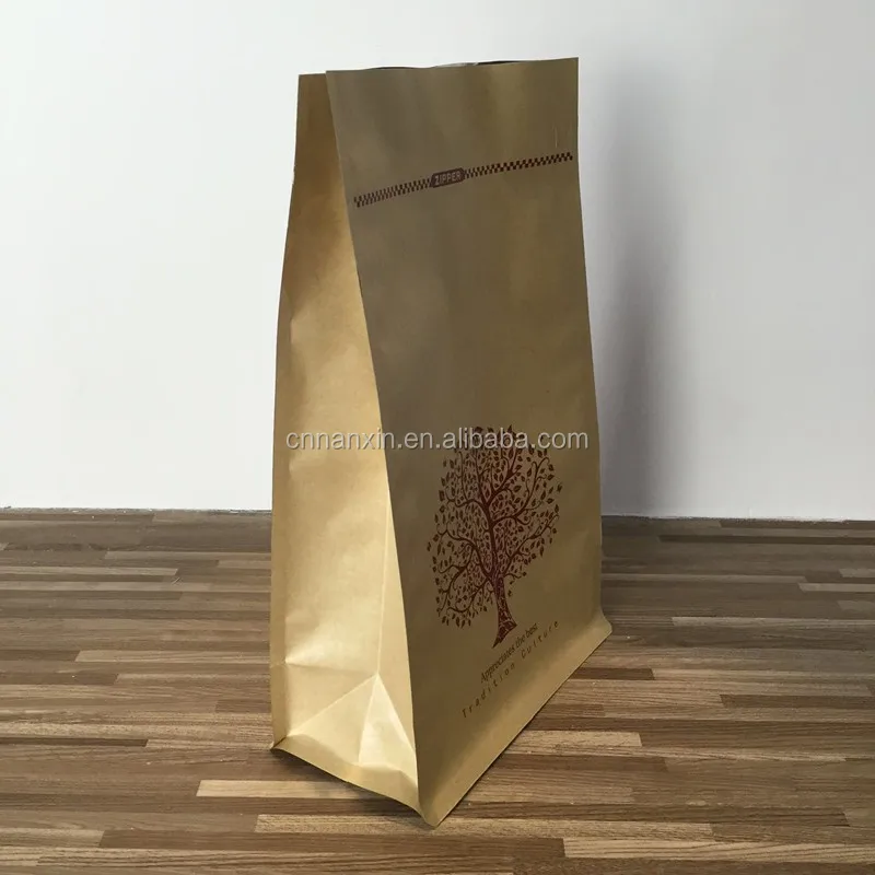 Fancy design kraft paper bag with logo print plastic lining