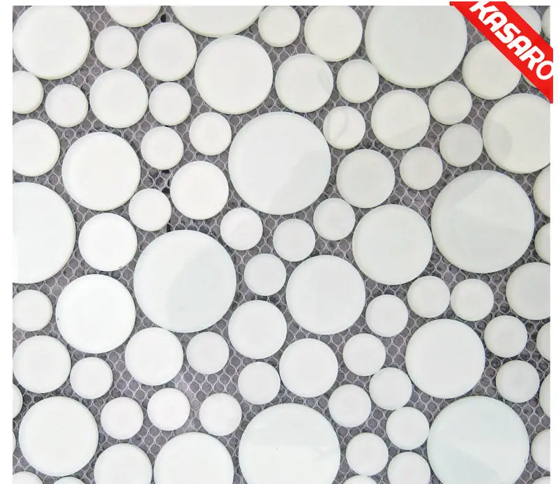 Milk White Bubble Glass Mosaic Bathroom Wall Tile(KG20130077)
