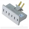 Swivel Grounded White Wall Tap 3 Outlet swivel current tap for USA Market,15A,125V