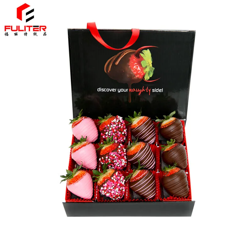 Luxury cardboard packaging chocolate covered strawberries boxes for