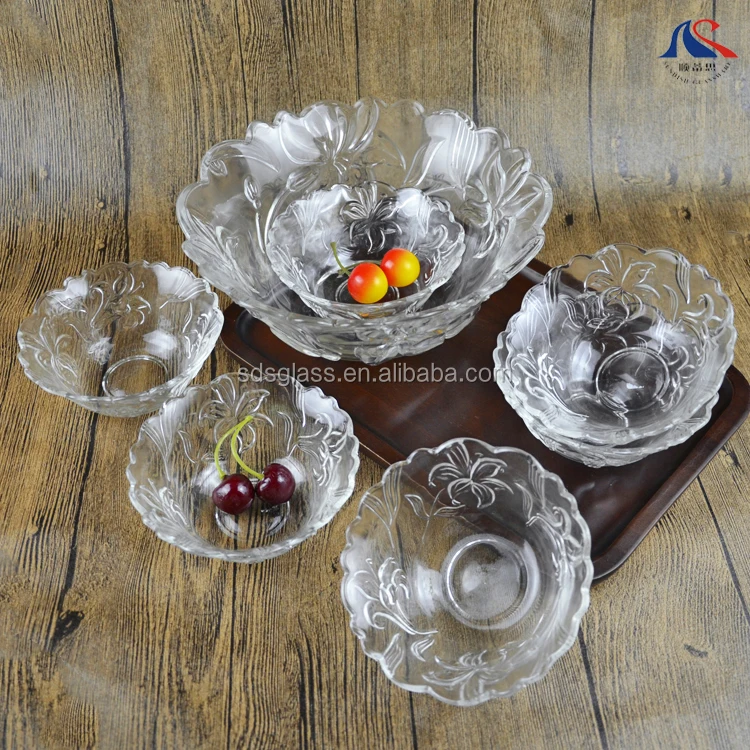 1pc 8.8inch 6pcs 4.8inch Wholesale Decorative Glass Crystal Bowl Set Buy Decorative Glass Bowl