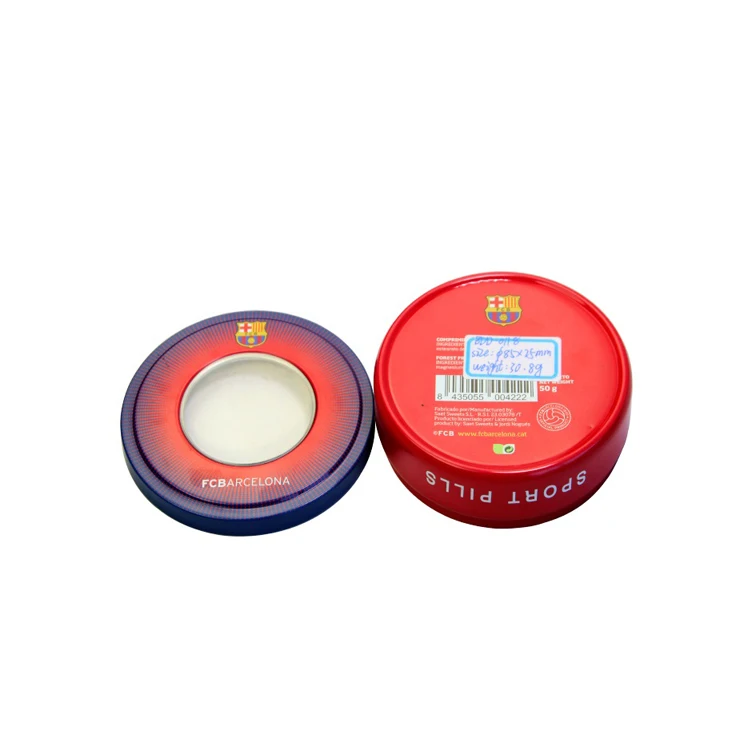 Factory price two-piece  round shape soap packaging boxes metal mint tin boxes with perfume