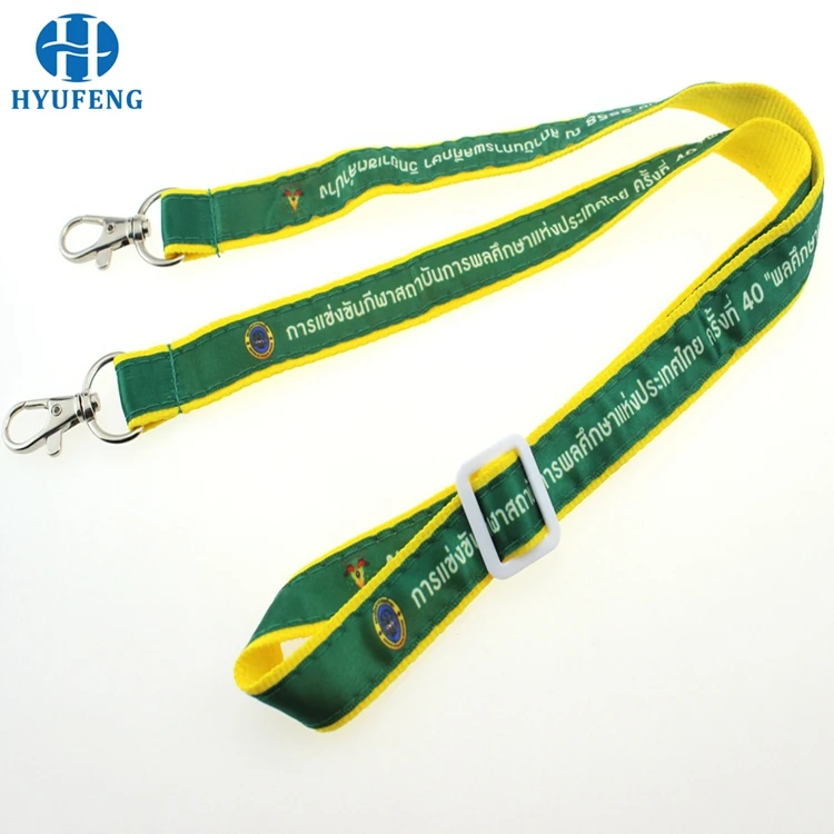 Custom Woven Logo Polyester Double Layer Lanyards With Quick Release ...