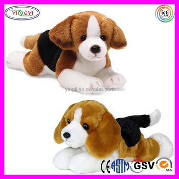 D579 Coklat Hitam Anjing Hewan Boneka Berbohong Mewah Beagle Dog
