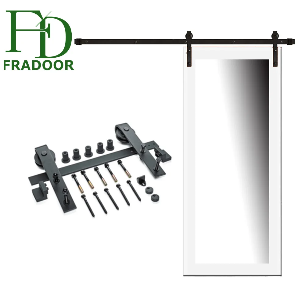 Дверь сарая твердой древесины с зеркалом