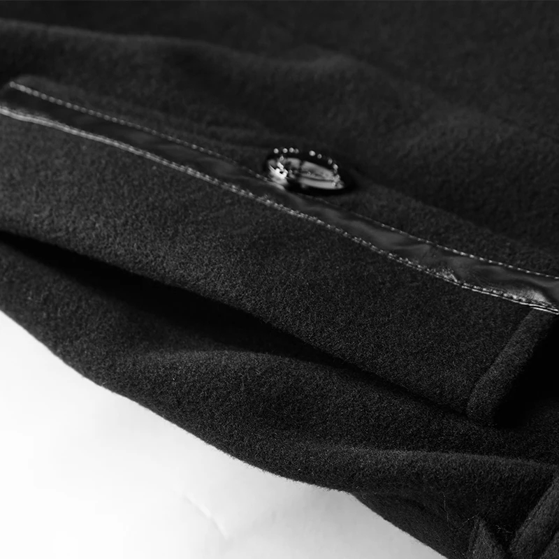 Y-766 Napoleon military uniform men black Gothic long winter coats