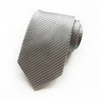 RTS Men Gray Silk Tie 100% Silk Handmade Woven Solid Color Polyester Tie