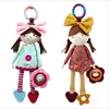 Customized Infant Soft Toy Cute Cartoon Cotton Comfort Pacify Doll Appease Baby Toys With Teether