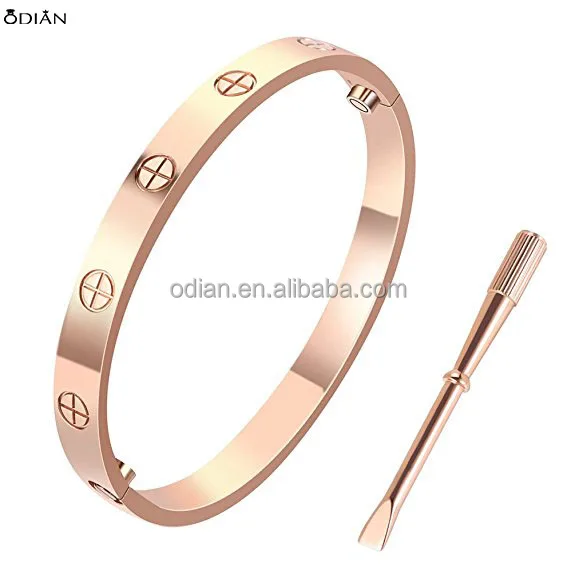 Stainless Steel Love Screw Oval Bracelet Bangle Women Men with Screwdriver bracelet
