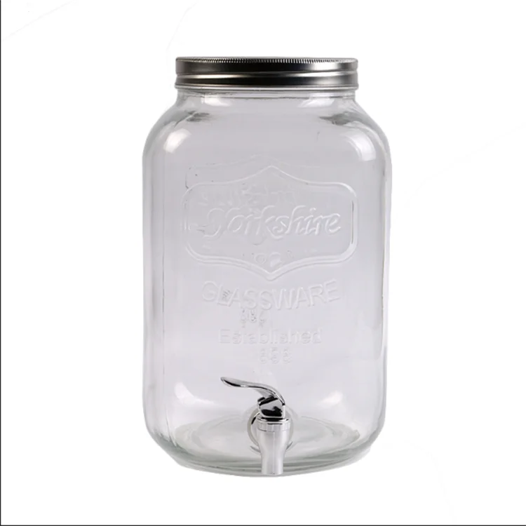 Top Quality 5l Glass Drink Dispenser Jar Wine Glass Larger Jar With Tap