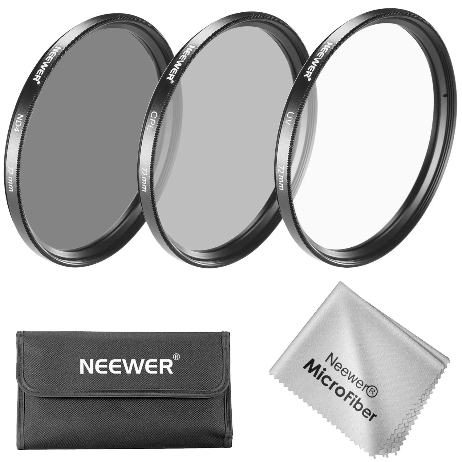 DavisMAX Fibercloth Filter Bundle 72mm UV Filter for Nikon D5100 with Nikon 18-200mm Lens