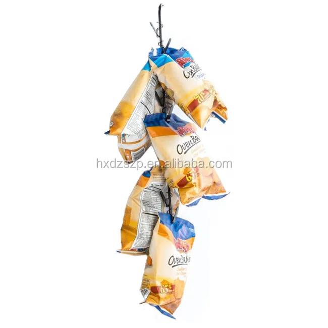 Double Sided For Hangng Potato Chips Metal Clip Strip Display Rack