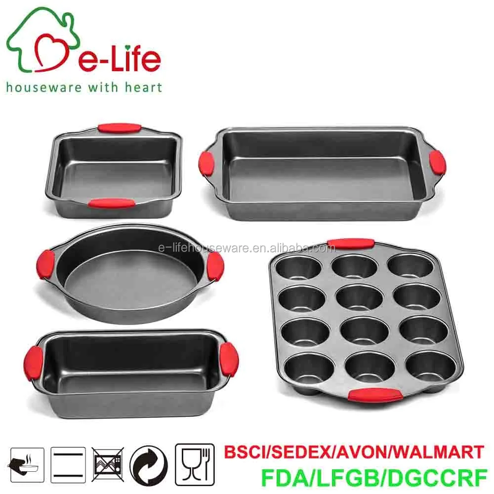 Elife 6piece Heavy Gauge,Cake/cookie/muffin/loaf Nonstick Bakeware Set Black Buy 6piece