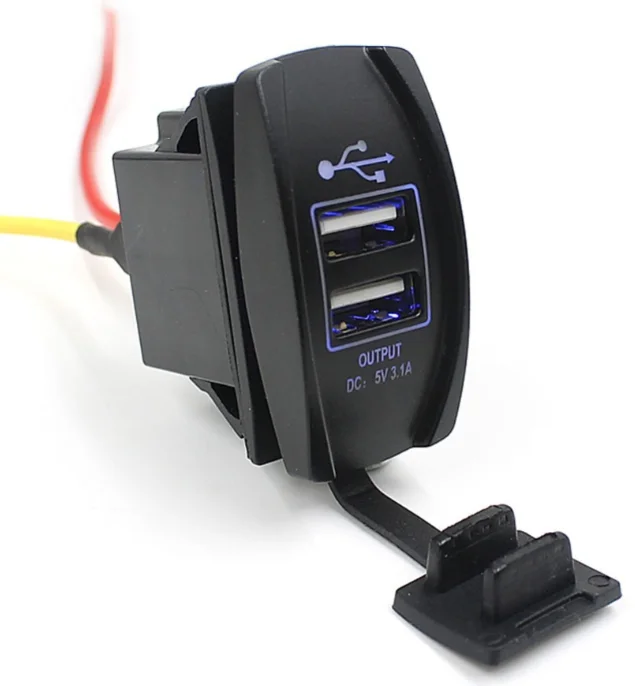 Power Outlet Flush Mount 12v24v Dual Usb Car Charger Socket Carling Arb