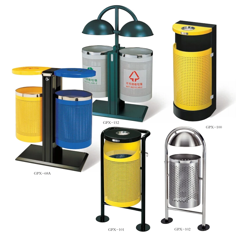Metal Garbage Cans For Hotel Garden Park Hospital Airport School