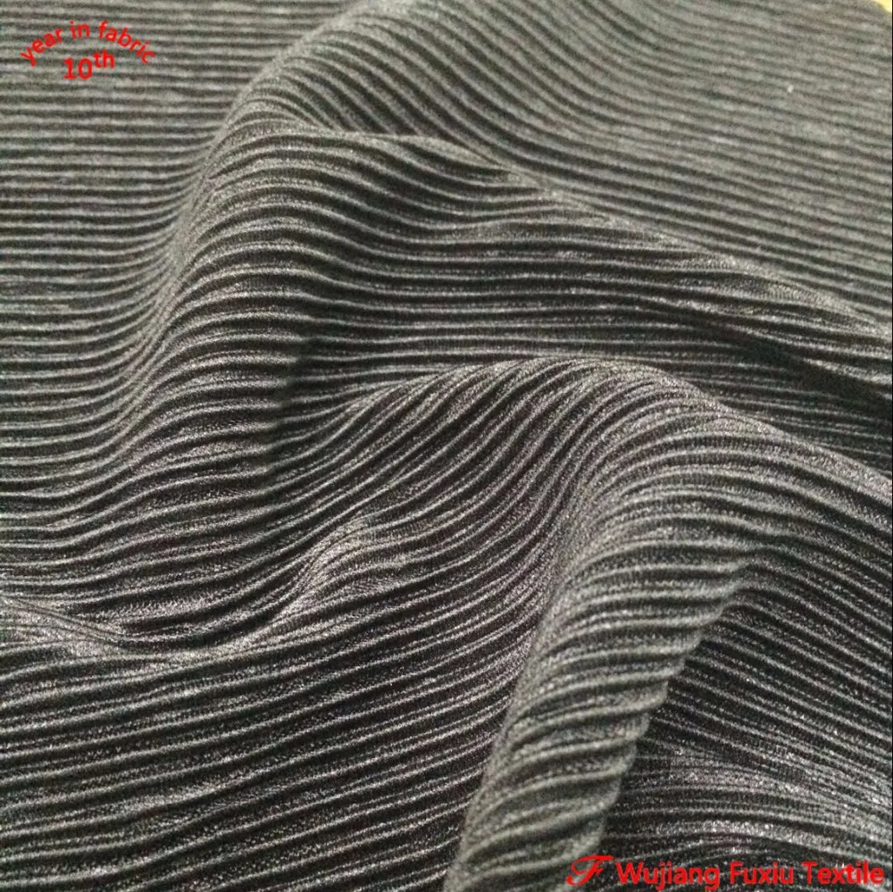 Dyeing Floral Printed 100 Polyester Knit Pleated Fabric For Dresses