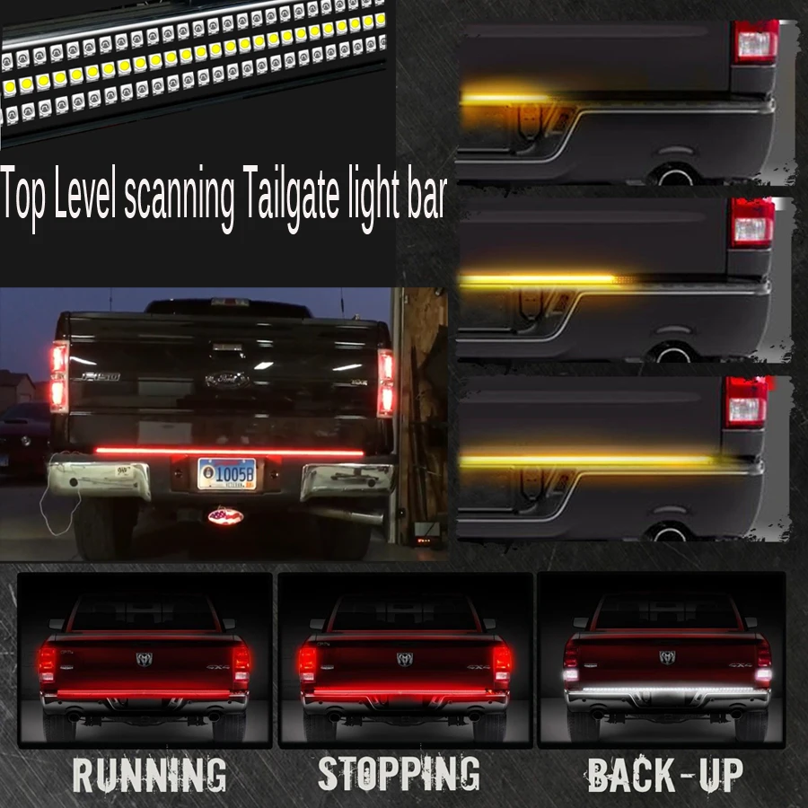 48" Night Raider Scanning Brake Light LED Tailgate Bar w/ Reverse & Turn Signals