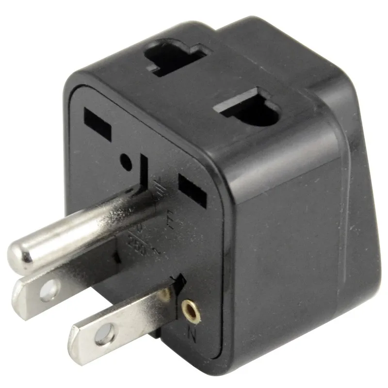 美国加拿大北美 nema 5-15 p 旅行适配器 b型双插座插头
