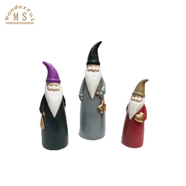 OEM Ceramic Dwarf Christmas Ornament wholesale christmas gnome imported Xmas ornaments Cement gnome christmas gifts