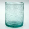 Mouth blown 10oz stemless cup beer glass Ocean blue cased color bubble Tumbler