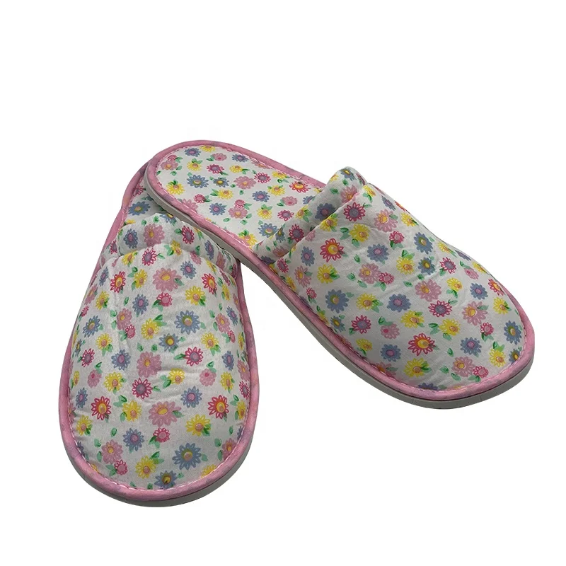 Cheap Custom Comfortable Print Cotton Disposable Traveling Slippers for Hotel