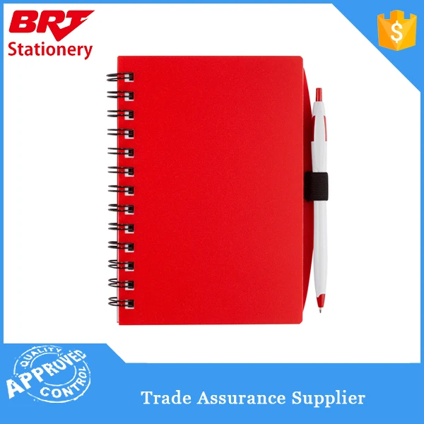 Plastic Cover School Classmate Hardcover Spiral A6 Notebook With Pen