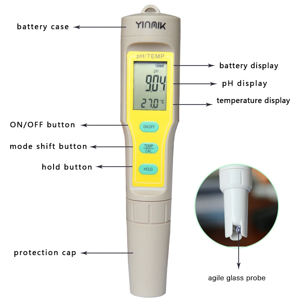 Three Points Calibration The Low Price Pen Type Large Screen Ph Meter