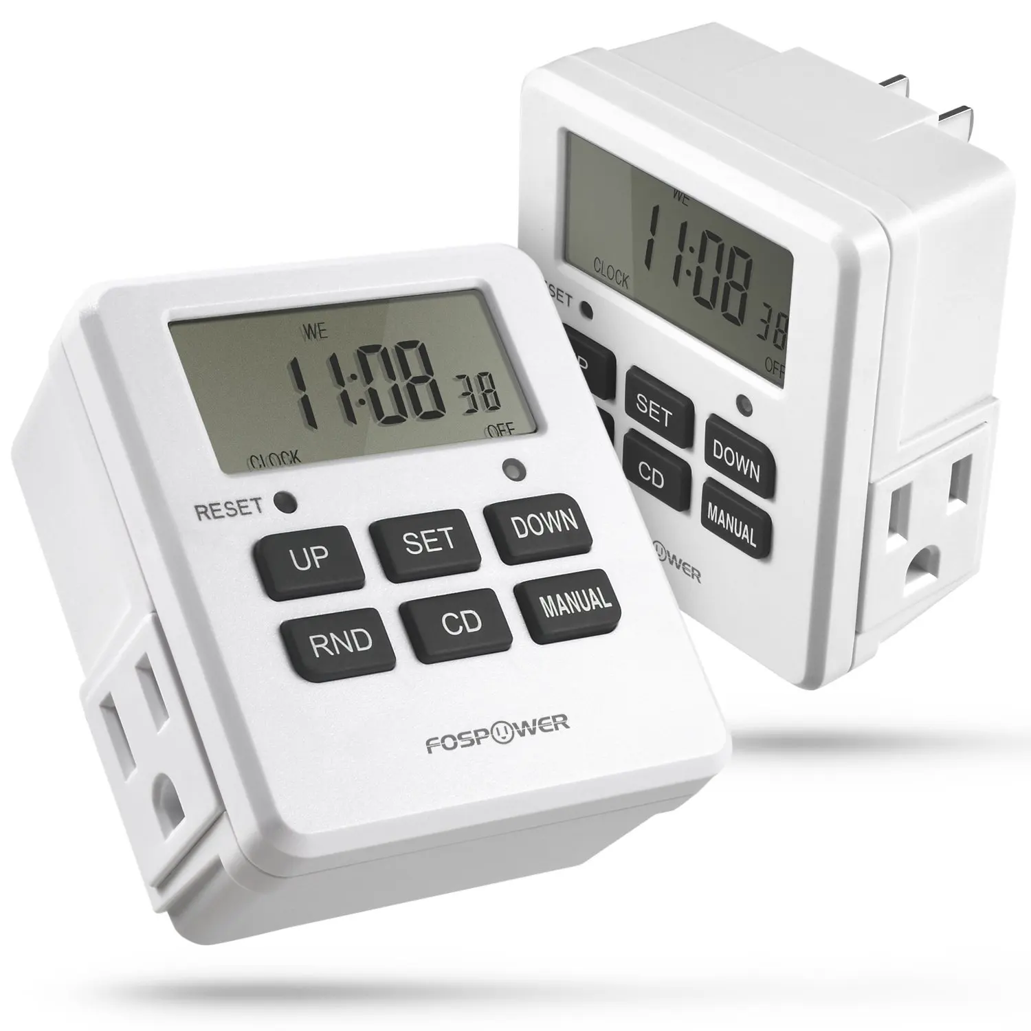 UL LISTED 15A 1725 Timer 7 Day Dual Outlet Switch Digital Electric Light On Off
