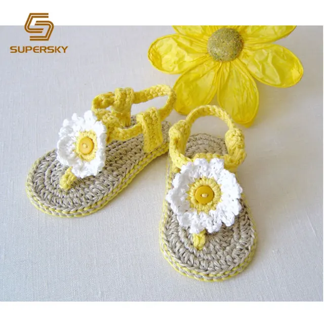 crochet baby flower sandals