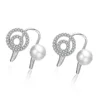 Mytys Elegant Wedding 925 Sterling Silver Rhodium Plated CZ Pearl Earrings CE409