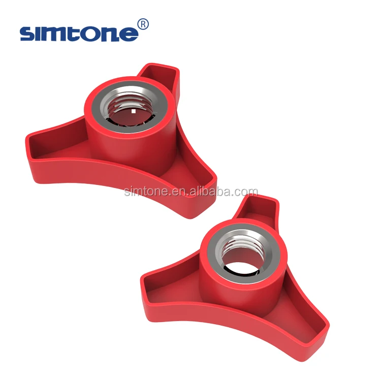 Plastic Thumb Knob Nut Triangle Shape With Steel Or Brass Inner Thread