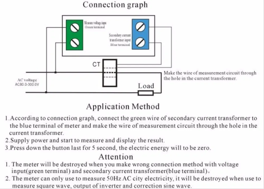 thumbnail interactive-video image 1 of QPDRNC D69-2049 Digital Multimeter - 100A AC Power Energy Monitor With LCD Display 40-300V 1 of 14