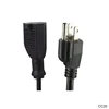 American Standard USA UL 3 Pin AC Plug Power Electric Cable Outdoor Extension Cord Socket With Fuse