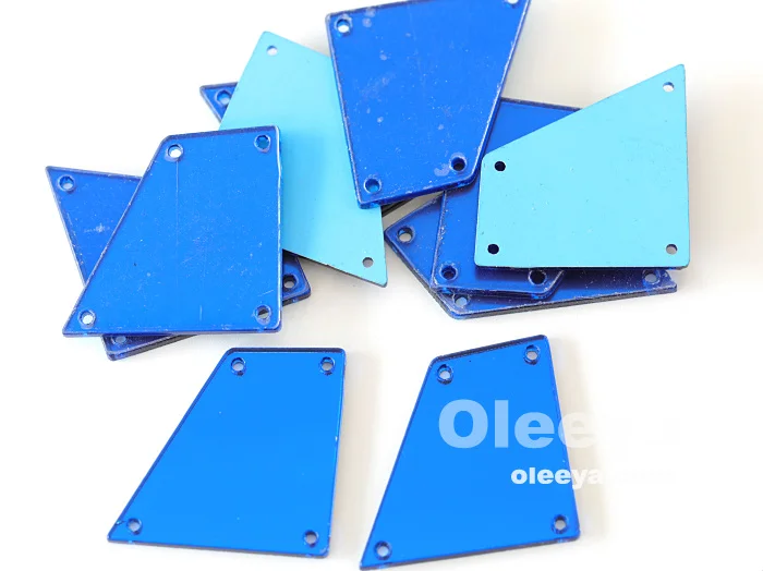 Hot Sale Popular Flat Back Acrylic Mirror Sew on Stone With 2 Holes for Costumes Decorations