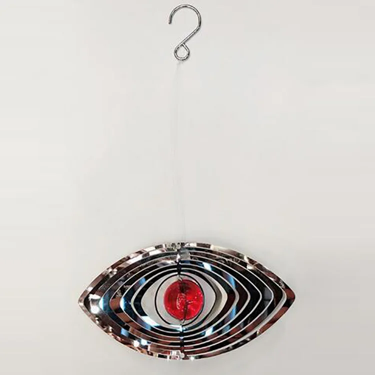 Oem Hanging Stainless Steel 3d Metal Handicraft Spiral Wind Spinner