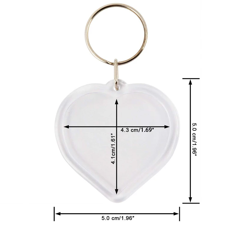 Wholesale Custom Personalised Blank Keychain Heart Shape Insert Photo