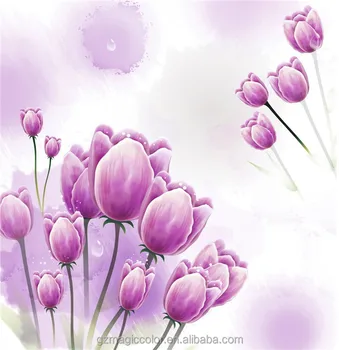 Purple Tulips Intoxicated Sliding Door Wallpaper Decor Wall Murals Images, Photos, Reviews