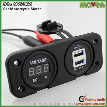 Usb Outlet Car Adapter 12v Battery Meter Digital Voltage For Usb Outlet Car Adapter 12v Battery Meter Digital Voltage For Quad Bike Go Kart Mv58025