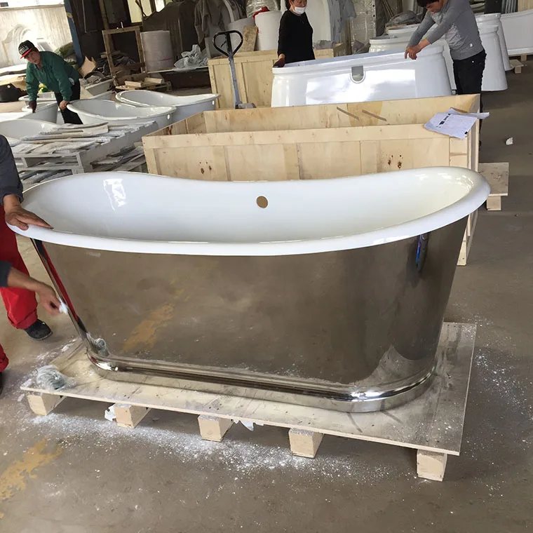 Factory Supply Spa Vintage Freestanding Enameled Cast Iron Bathtub