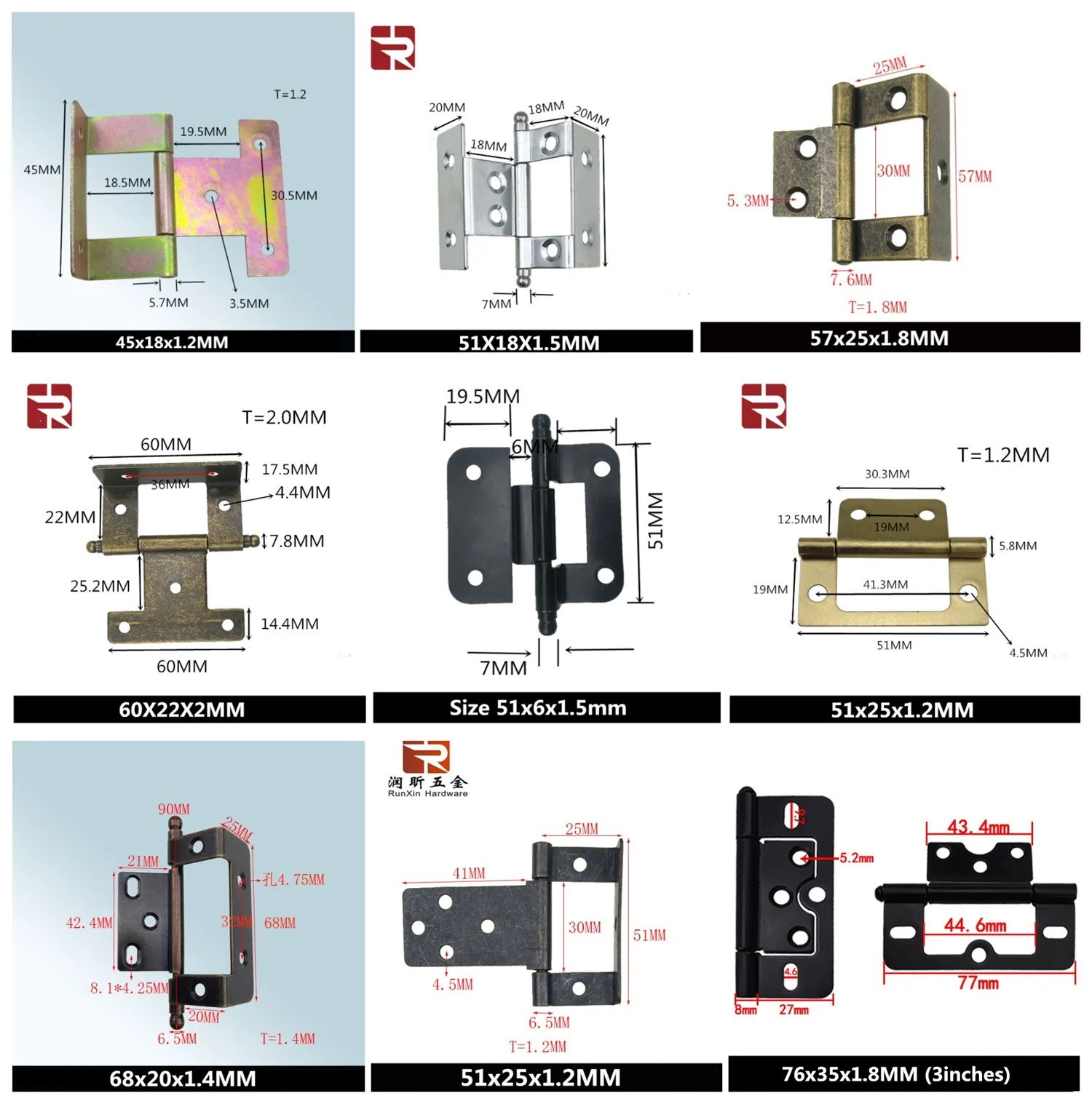 Wholesales Finial Hinge Chromed Plating Cranked Flush Hinge For