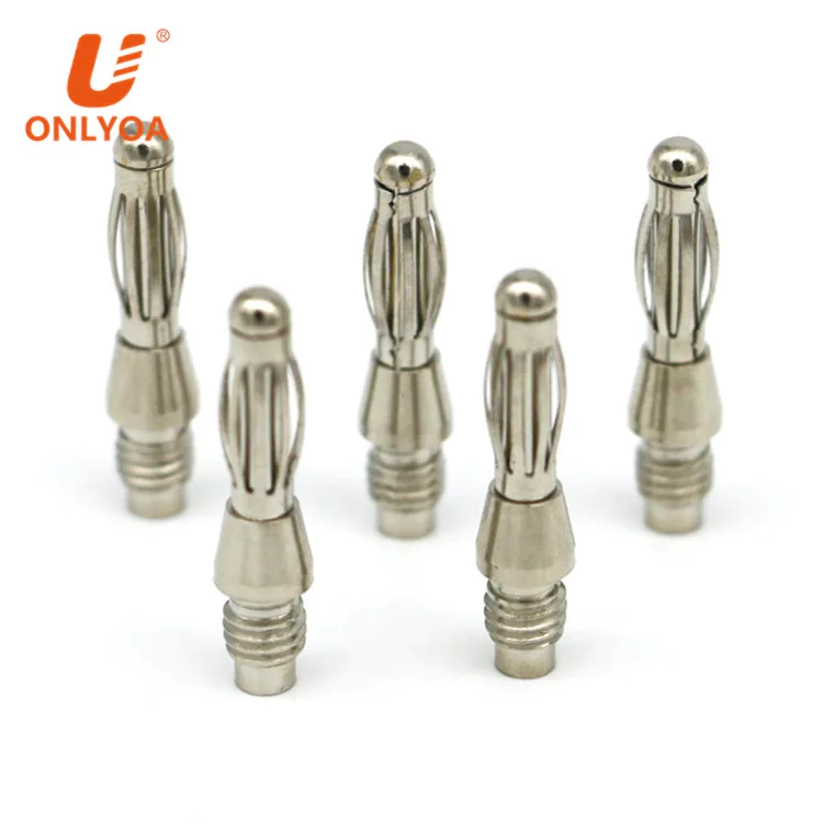 Onlyoa Custom 4mm Male Banana Plug M5 Threaded Brass Nickel Plated