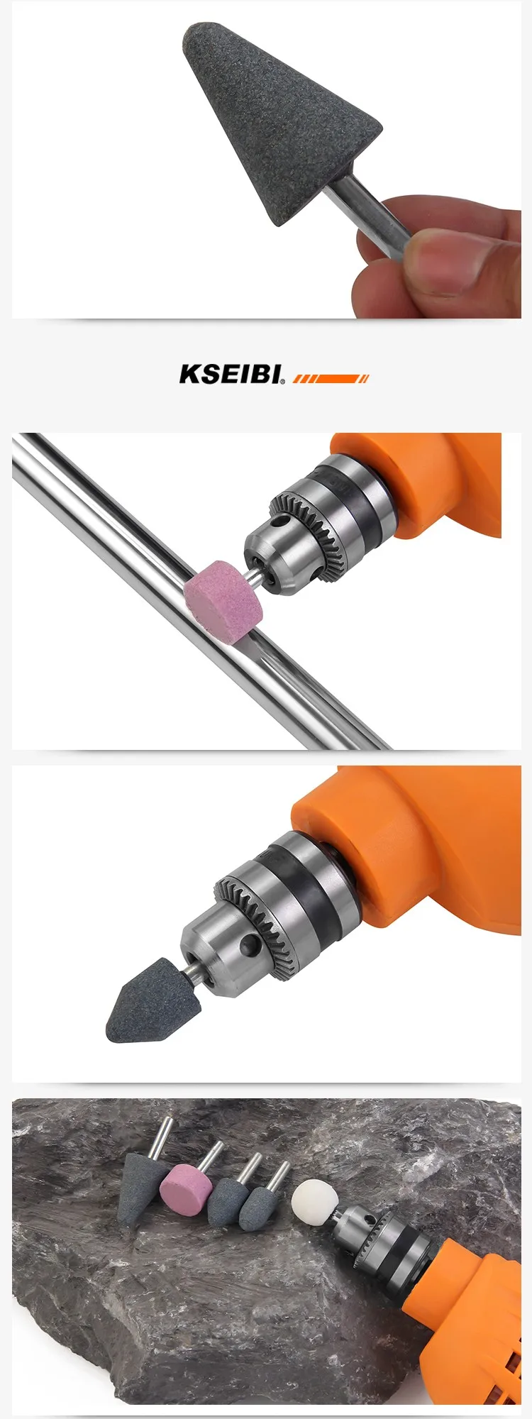 Professional 5pcs Abrasive Mounted Points Grinding Stone Bit Set For